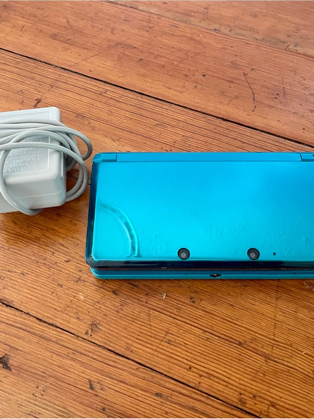 Nintendo Handheld Gaming Console in Aqua Blue with Charger